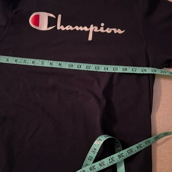Champion Mens Classic Jersey Script Logo T-Shirt Navy Blue Large. - Picture 5 of 6